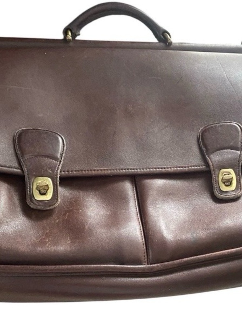 Coach Leather Briefcase
CBC-5297 Brown Laptop Messenger Bag With Brass Hardware